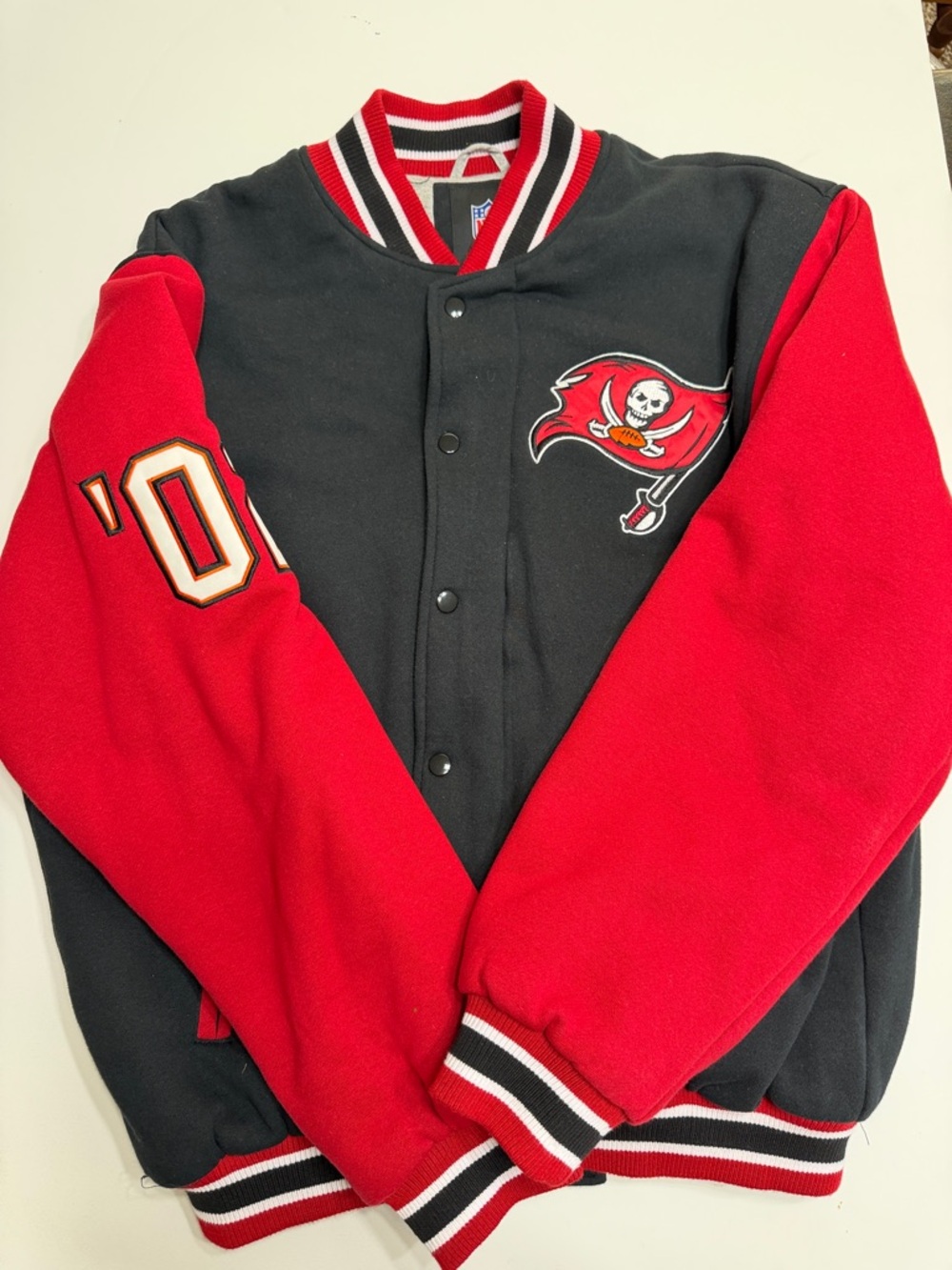 NFL Tampa Bay Buccaneers Red & Black Varsity Jacket